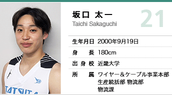 坂口　太一（背番号21）