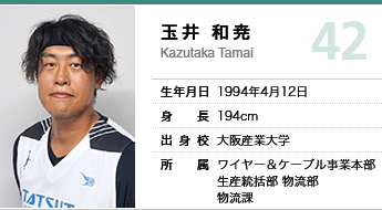 玉井 和尭（背番号42）