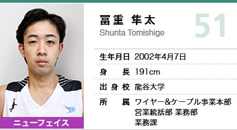 冨重　隼太（背番号51）